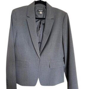Nine West Traditional Blazer Grey Lined Sz 8 #01